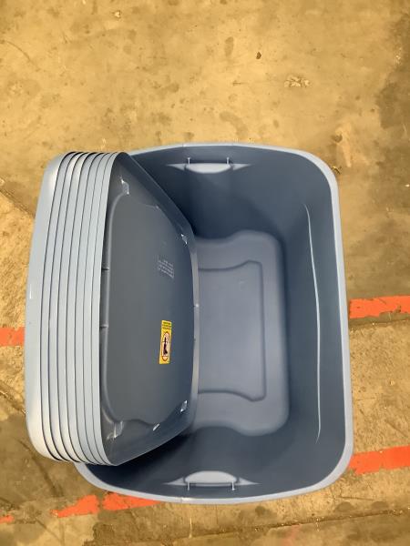 Sterilite 18 gal Storage Bin, Blue Retail $4.98