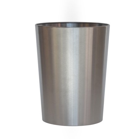 Mainstays Brushed Nickel Metal Bathroom Wastebasket  2.2 Gal Retail $10.97