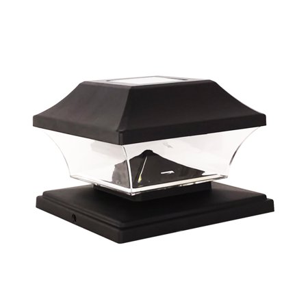 Mainstays 5 Lumen Solar Powered Outdoor Integrated LED Landscape Post Cap Light  Black Retail $9.97