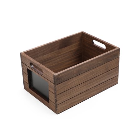 Mainstays Wood Storage Crate with Chalkboard Label Retail $14.84