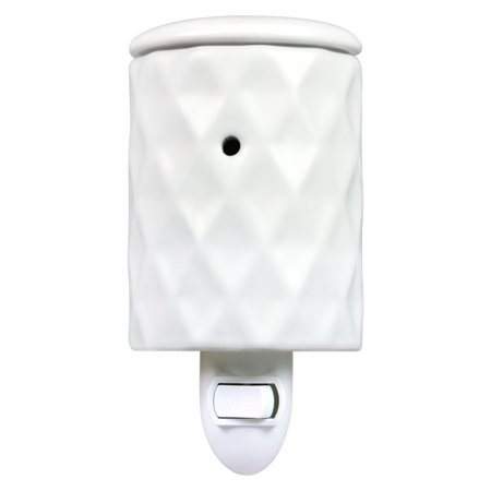 Mainstays White Ceramic Pluggable Wall Wax Warmer  Single Pack Retail $8.88