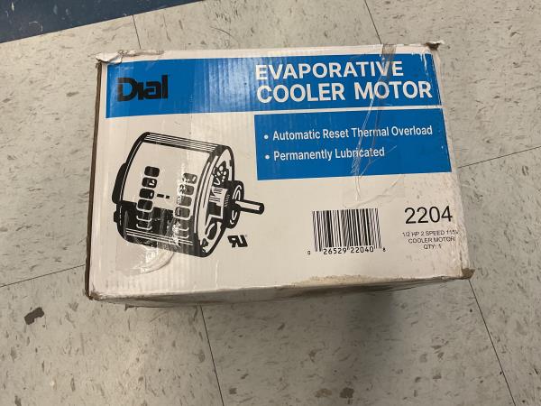 Dial Evaporative Cooler Motor - 1/2 HP, 2-Speed, 115V - Thermal Overload Protection Retail $85.00