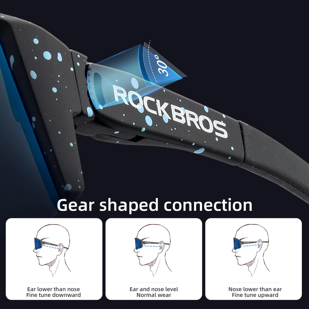 ROCKBROS Polarized Cycling Sunglasses Men and Women Lightweight Sport Glasses TR90 Frame UV400 Ski Golf Fishing Sunglasses