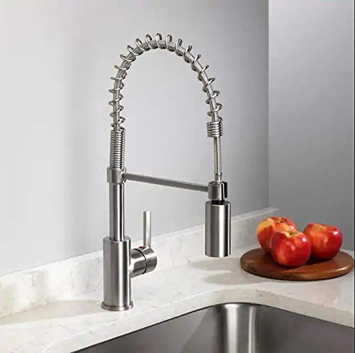 Project Source Brushed Nickel 1-Handle Deck Mount Pull-Down Handle/Lever Kitchen Faucet (Deck Plate Included) Retail $119.00