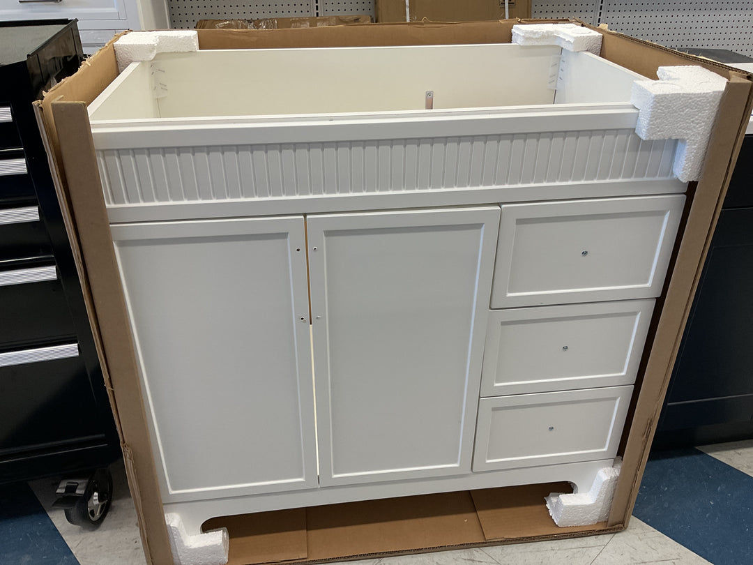 SS 36-IN LEO WHITE VANITY BASE 91.44 cm