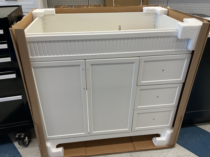 SS 36-IN LEO WHITE VANITY BASE 91.44 cm