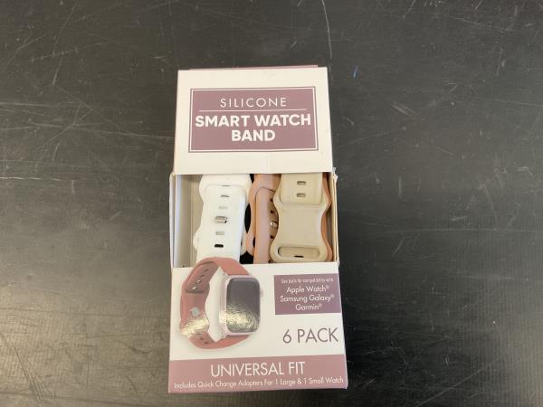 Silicone Smart Watch Band - 6 Pack - Universal Fit - Multiple Colors Retail $9.88