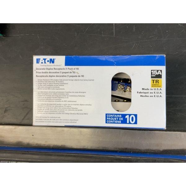Eaton Decorator Duplex Receptacle - 1 Pack of 10, Tamper Resistant, 15A Retail $15.00