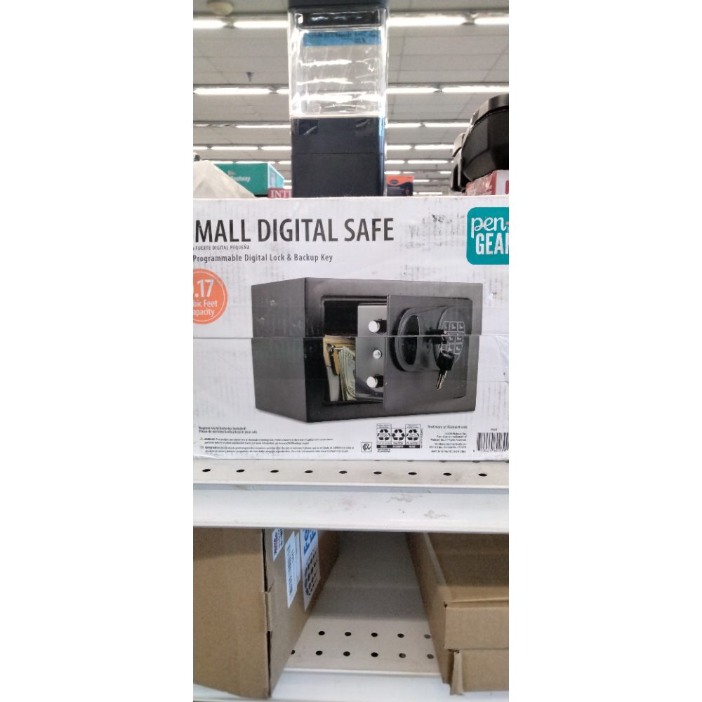 Pen + Gear Small Digital Safe with Electronic Lock and Backup Key in Black Model 17SCM