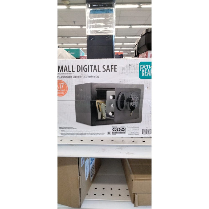 Pen + Gear Small Digital Safe with Electronic Lock and Backup Key in Black Model 17SCM