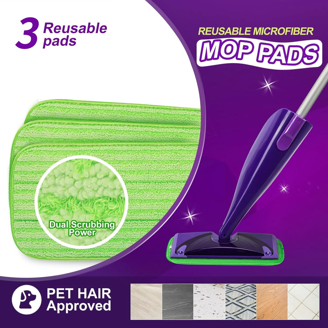 Star Maktion 3 Pack Rounded Corners Mop Pads Compatible with Swiffer Wet Jet Mops,Mop Pads for Wet & Dry Use Mop Pad Refills, Durable and Fitting for Home/Office Cleaning,Mop Replacement Heads Retail $13.00