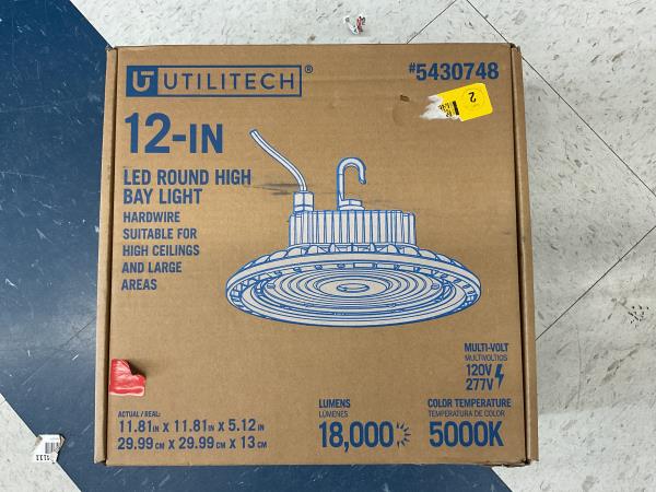 UTILITECH 12in Led Round High Bay Light #5430748 Retail $77.19