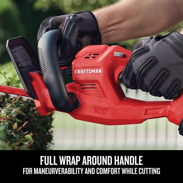 CRAFTSMAN V20 Cordless Hedge Trimmer, 20 inch, Battery and Charger Included (CMCHT810C1)