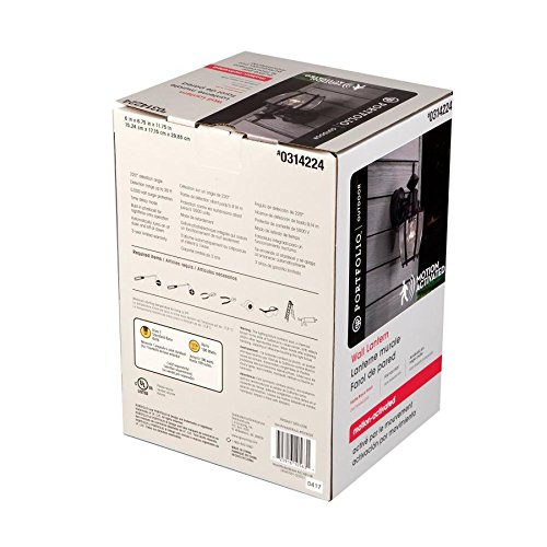 Portfolio 11.75-in H Black Motion Activated Outdoor Wall Light Retail $45.50