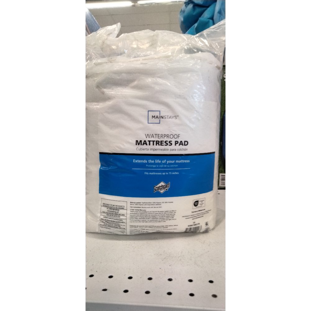 Mainstays Waterproof Mattress Pad  Full 54 in X 75 in