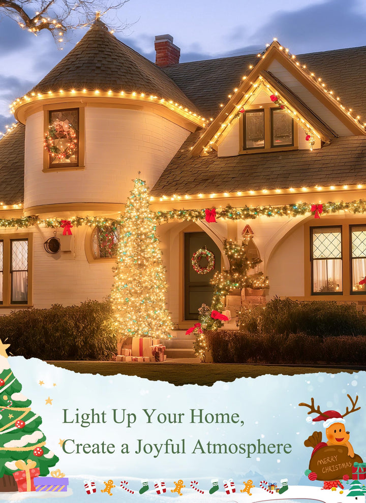 Brightown Christmas Light Clips for Outside, 100 Pack Roof Clips for C7 C9 Mini String Lights, Universal Gutter and Shingle Holiday Light Clip Set, for Christmas Decorations, White