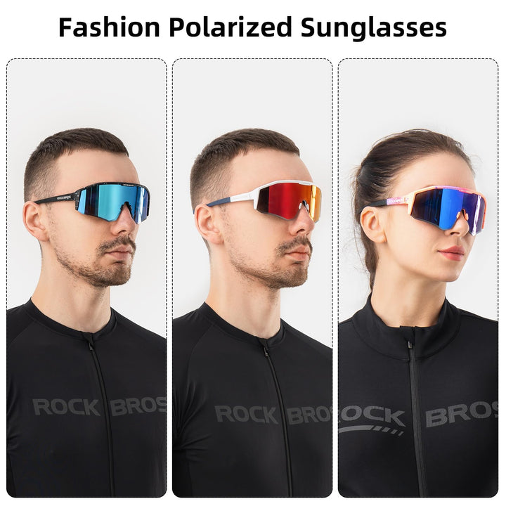 ROCKBROS Polarized Cycling Sunglasses Men and Women Lightweight Sport Glasses TR90 Frame UV400 Ski Golf Fishing Sunglasses