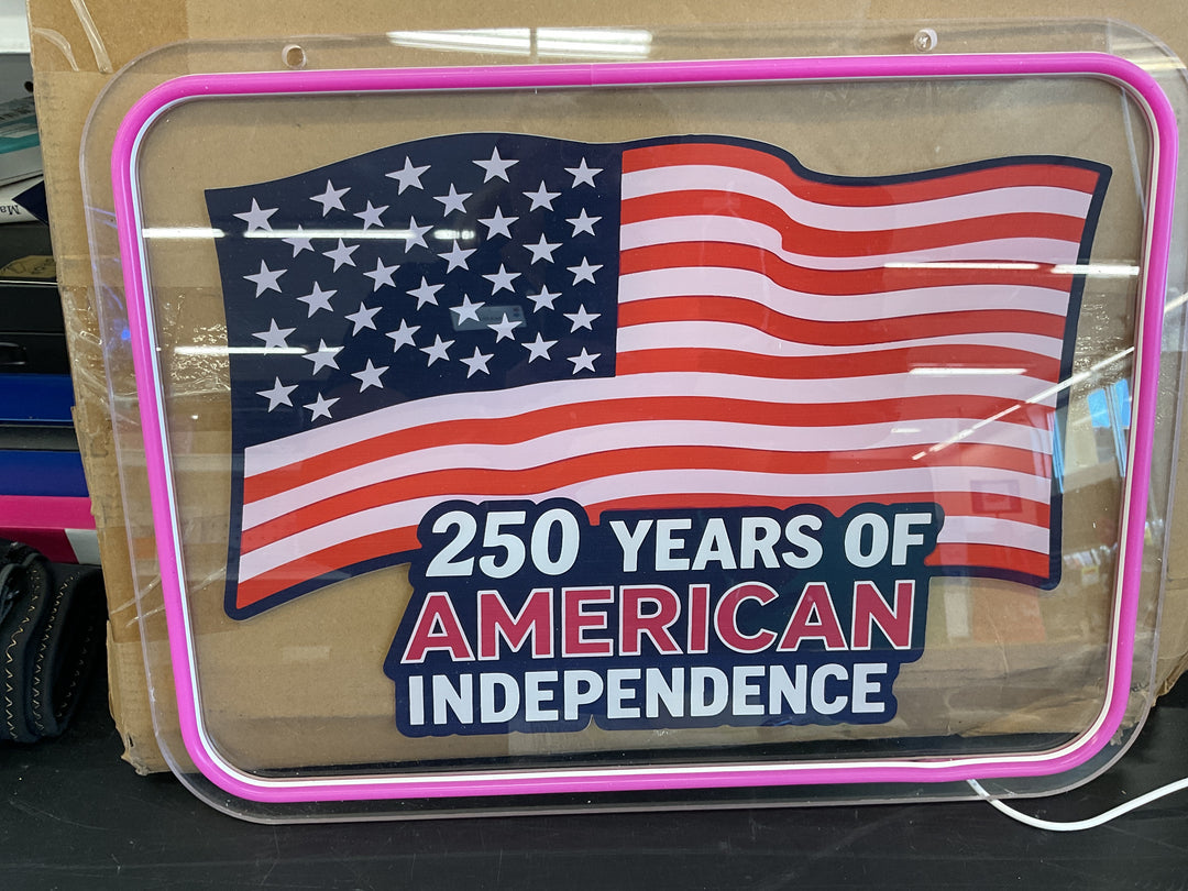 Neon light American flag