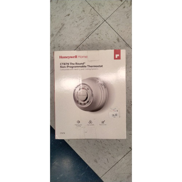 Honeywell Home CT87N1001 The Round Non-Programmable Manual Thermostat, Large, White