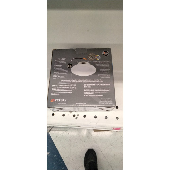 HALO 4 inch LED Recessed Light Trim with 5 Selectable Color Temperatures, Dimmable Can Light for Ceiling Retrofit LT4069FS1EWHR