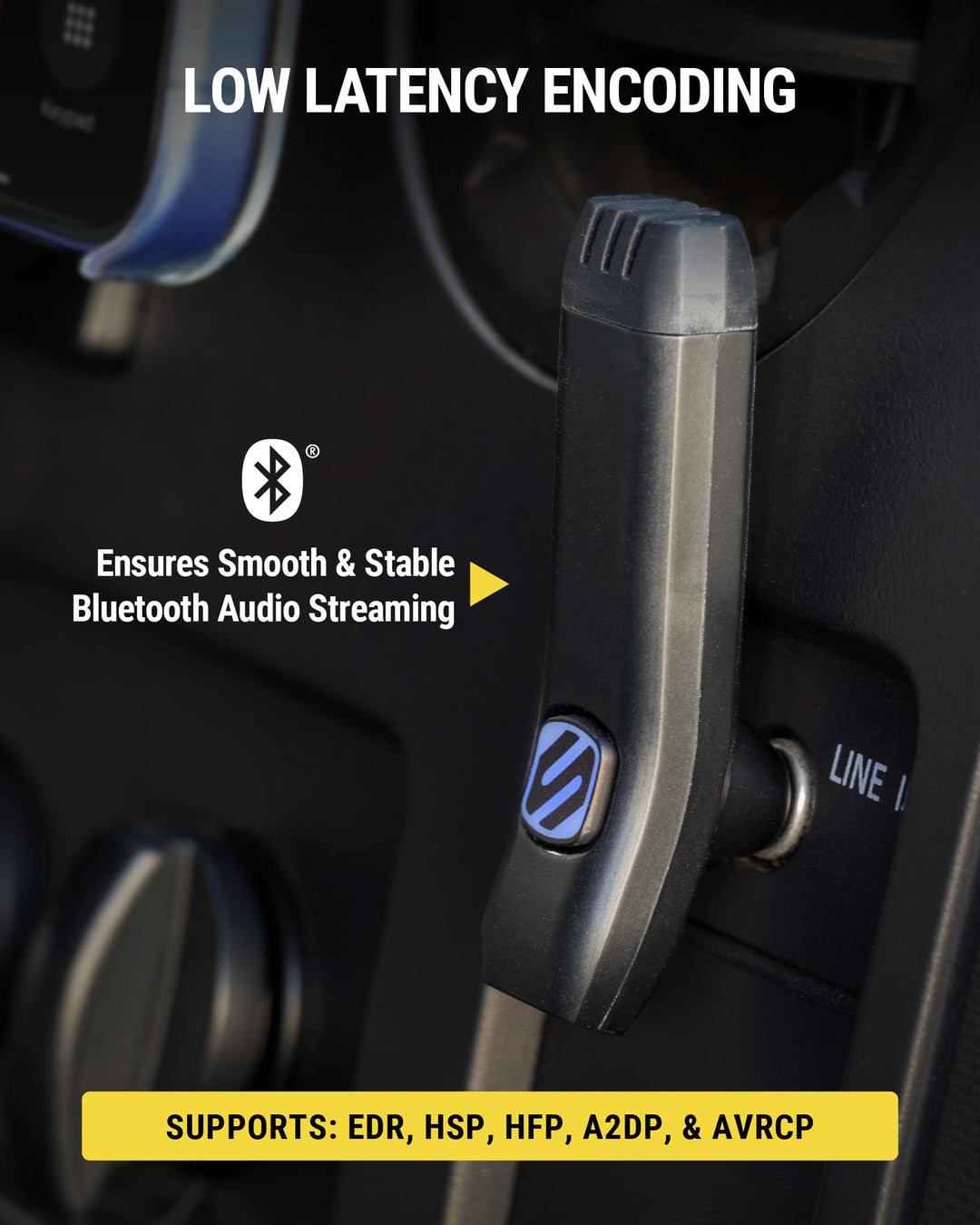 Scosche BTAXS3 Hands-Free Audio Kit, Bluetooth Receiver for Car Stereo with Noise Cancellation, 3.5mm AUX Bluetooth Adapter for Car Radio, Compatible with Siri/Google Assistant Voice Command