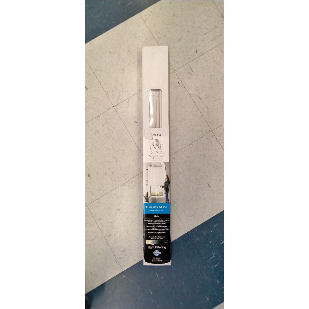 Mainstays 1  Cordless Vinyl Light Filtering Mini Blinds  White  33x64