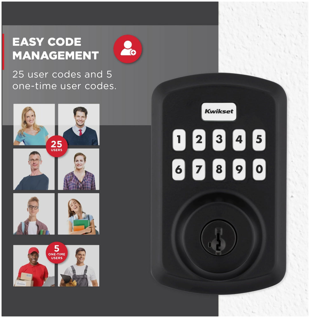 Kwikset 9250TRS-15S Transitional Powerbolt 2 Electronic SmartCode Deadbolt SmartKey with RCAL Latch and RCS Strike Satin Nickel Finish