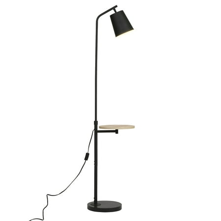 Mainstays 65  Modern Floor Lamp with Faux Wood Finished Table