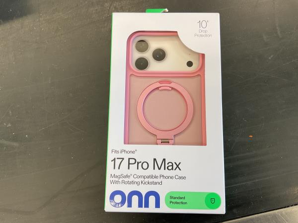Onn 17 Pro Max Case - MagSafe Compatible, Rotating Kickstand, Pink Retail $15.00