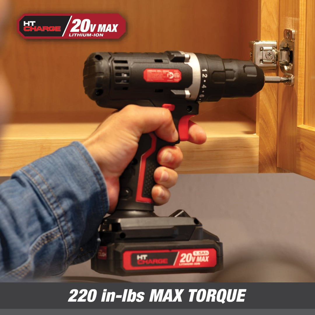 Hyper Tough 20V Max 1.5AH 70-Piece Project Kit with Cordless Drill  Battery & Charger