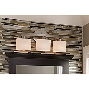 allen + roth 3-Light Merington Brushed Nickel Standard Bathroom Vanity Light