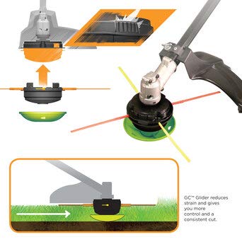 Aero-FlexÂ® Universal Replacement Trimmer Head - Four Flexible line Blades - Fast & Easy to Change Flexible Blades | Saves Time - No More Trimmer Line