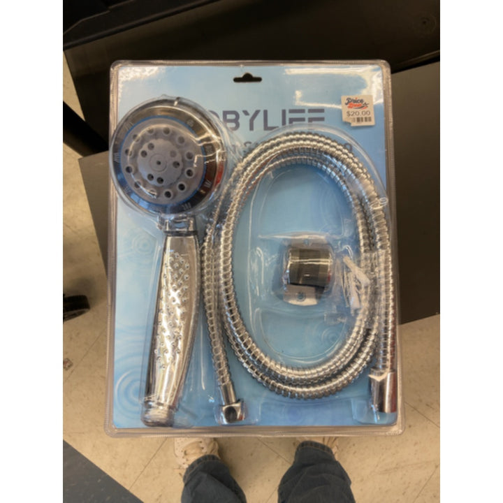 Hobylife High Pressure 8 Functions Shower Head with Handheld - Powerful Detachable Shower Head Set for Low Water Pressure - Tool-less 1-Min Installation, Extra Long 60" Stainless Steel Hose (Chrome)