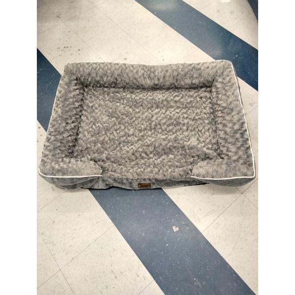 Lnssffer Dog Bed, Rectangular - Plush, Bolstered, Gray Retail $40.00