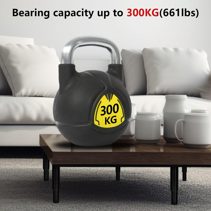 3.14~4.72 Inch Adjustable Height Meatal Furniture Legs, Adjustable Furniture Feet Replacement Support for Sofa/Couch/Cabinet/Dresser/Bed/Chair (Set of 4)