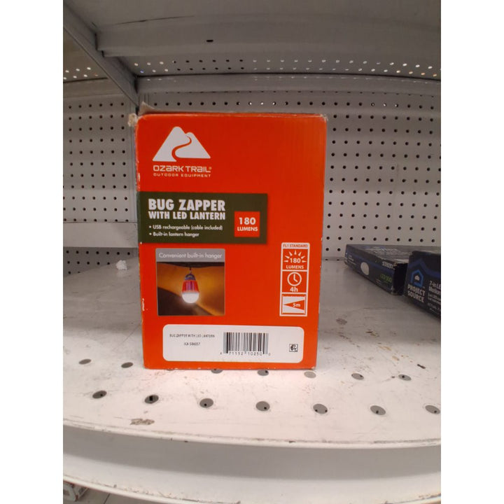Ozark Trail Bug Zapper with LED Lantern  Rechargeable Battery  for Ourdoor Use  Orange Colour