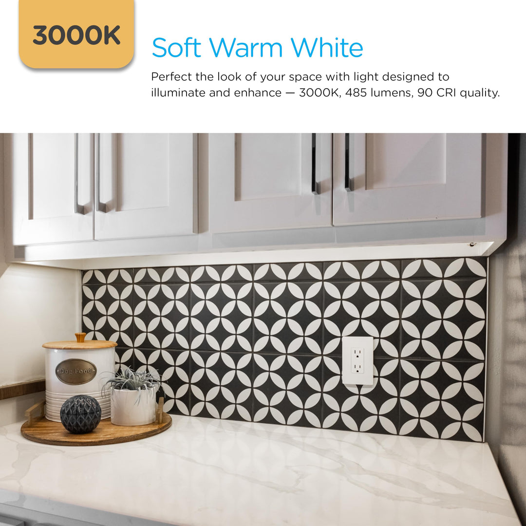 Enbrighten 12 inch Hardwired Under Cabinet Lights, Soft Warm White Light, (300K) Under Cabinet Lighting, Dimmable Under Counter Lights for Kitchen, 38977-T1