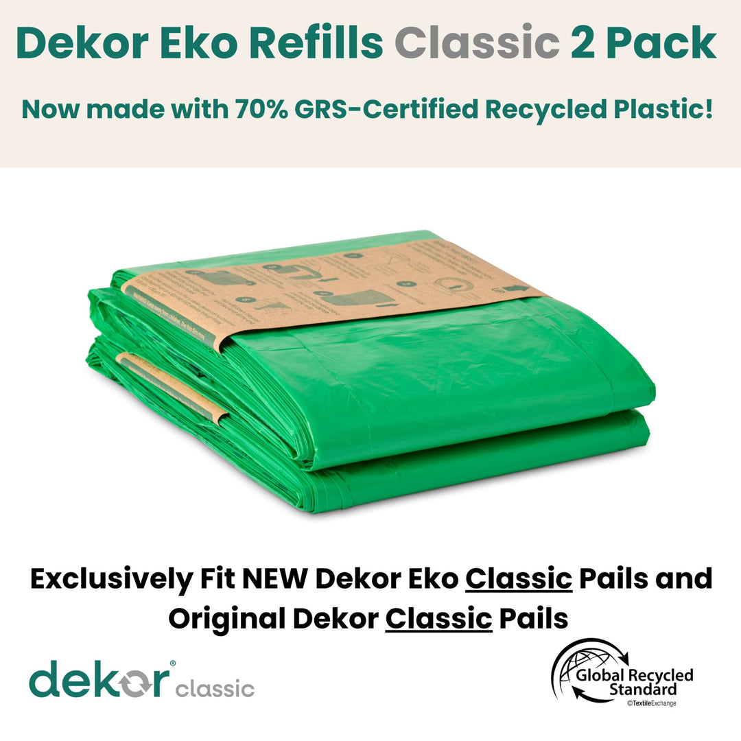 Diaper Dekor Classic Diaper Pail Refills, Most Economical Refill System | Quick & Easy to Replace | No Preset Bag Size Use Only What You Need | Exclusive End-of-Liner Marking, Multicolor