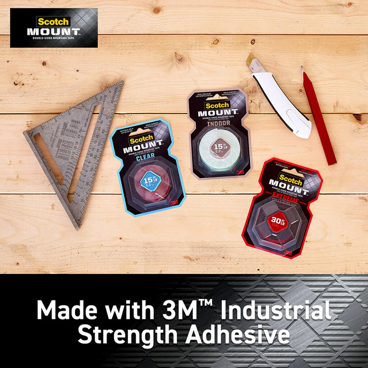 Scotch Extreme Mounting Strips, Double-Sided Heavy Duty Tape, 8 Strips, 1 in x 3 in, Use Instead of Nails or Screws, Works on Painted surfaces, Metals, Acrylic, Hard Plastics and More (414H-ST)