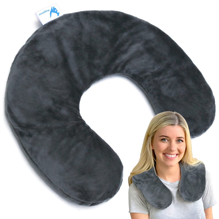 Huggaroo Cozy Neck Wrap Microwavable Heating Pad for Neck â€“ Cordless Warm Compress for Muscle Tension Relief and Relaxation â€“ Stocking Stuffer