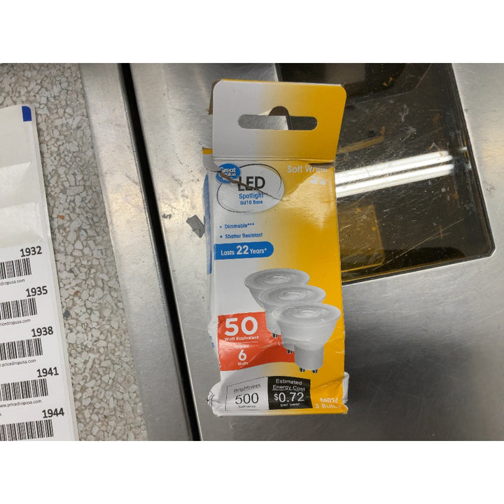 Great Value LED Spotlight - GU10 Base, Dimmable, 50 Watt Equivalent, 6 Watts, Soft White