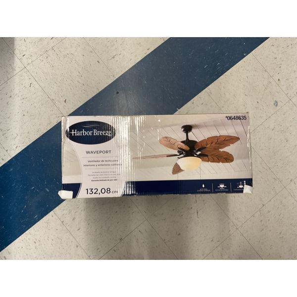 Harbor Breeze Waveport Ceiling Fan, Indoor/Outdoor, 52-inch, Bronze