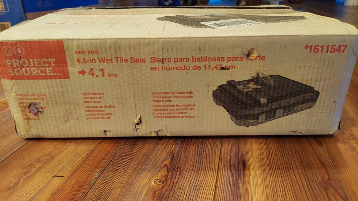Project Source 4.5-in Wet Tabletop Tile Saw 1611547 New