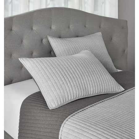 Mainstays Extra Soft Adult Jersey Shams  Grey  King  2 Piece