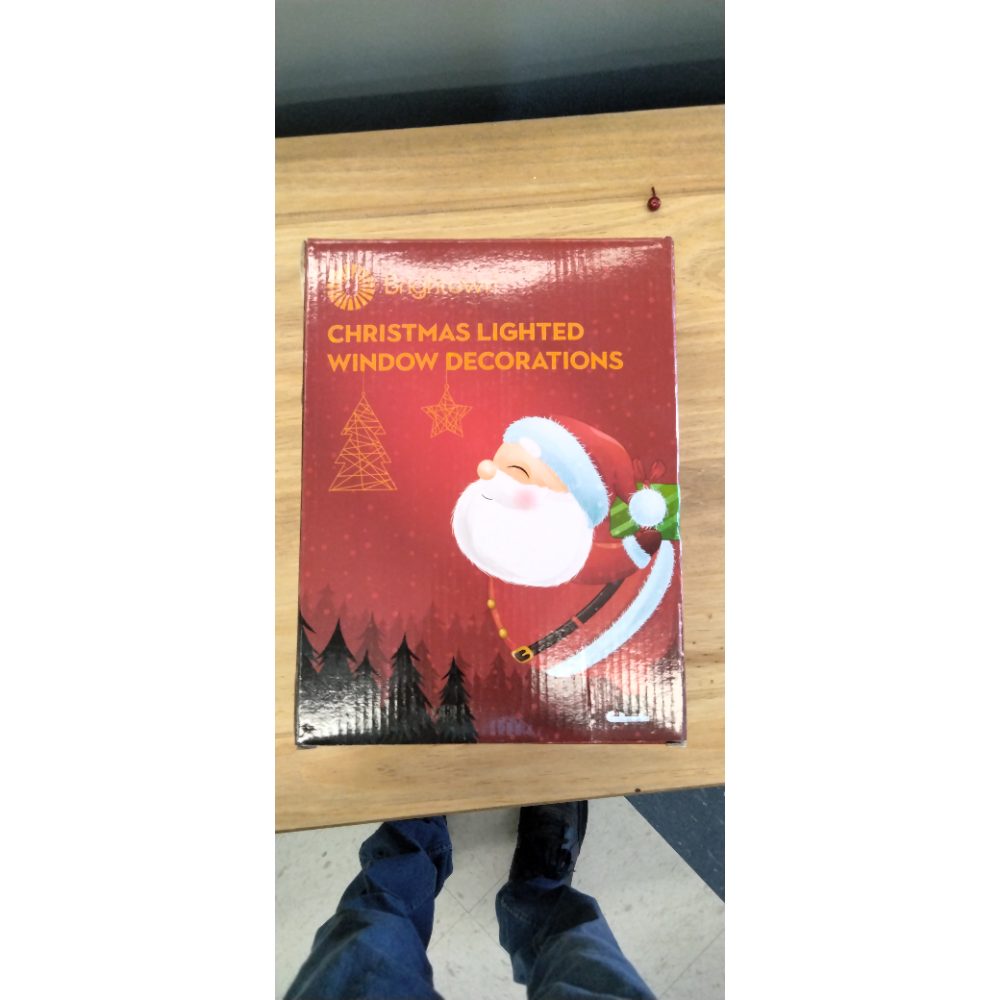 3 PCS Lighted Christmas Window Silhouette Decoration Light up Santa Claus Christmas Tree Merry Christmas Battery Operated with Suction Cup Hook for Christmas Window Glass Wall Indoor Decorations