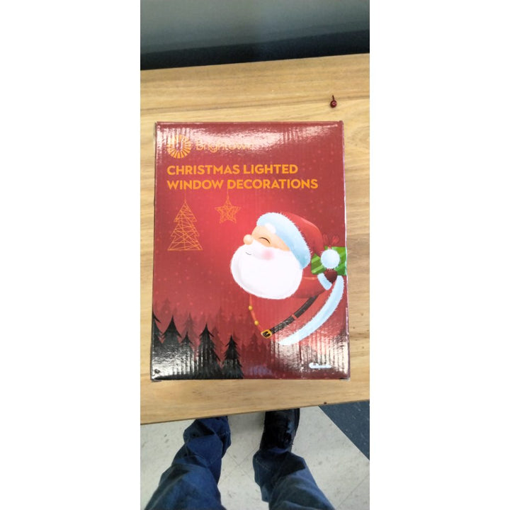 3 PCS Lighted Christmas Window Silhouette Decoration Light up Santa Claus Christmas Tree Merry Christmas Battery Operated with Suction Cup Hook for Christmas Window Glass Wall Indoor Decorations