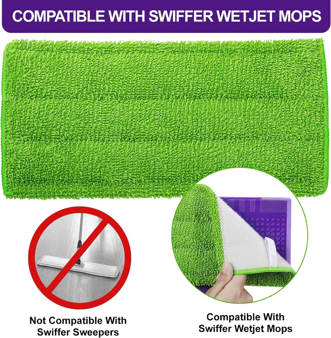 Star Maktion 3 Pack Mop Pads Compatible with Swiffer Wet Jet Mops, Washable Microfiber Mop Pads for Wet & Dry Use Mop Pad Refills, Durable and Fitting for Home/Office Cleaning (Green) Retail $13.00