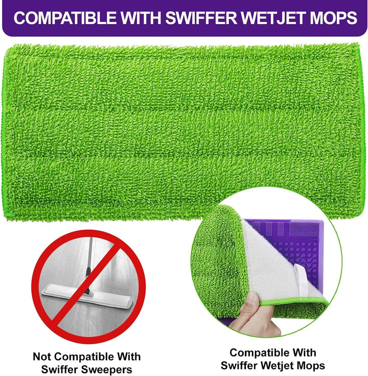 Star Maktion 3 Pack Mop Pads Compatible with Swiffer Wet Jet Mops, Washable Microfiber Mop Pads for Wet & Dry Use Mop Pad Refills, Durable and Fitting for Home/Office Cleaning (Green) Retail $13.00
