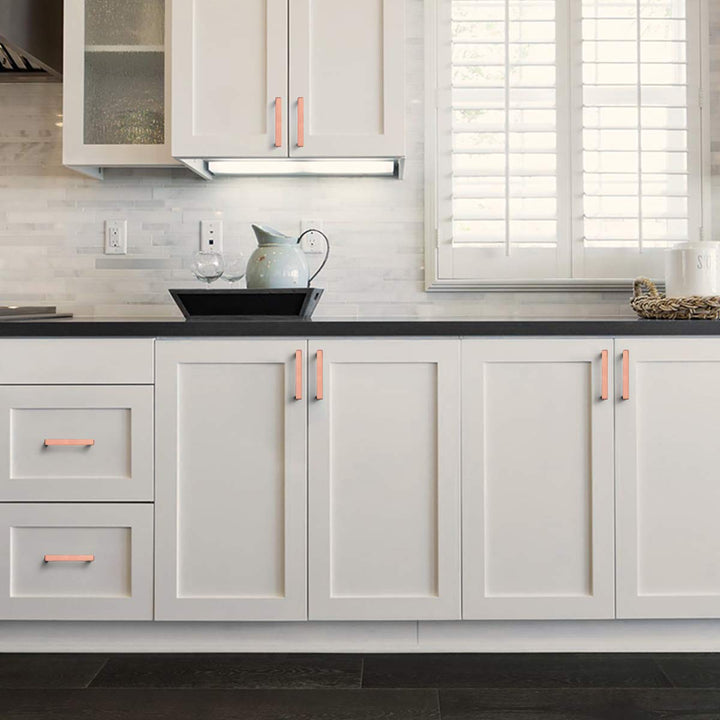 Fashion Furniture Direct 10 Pack Copper Kitchen Cabinet Pulls Stainless Steel,3 inch Hole Centers Stain Copper Dresser Pulls,Rose Gold Pulls for Kitchen Cabinets