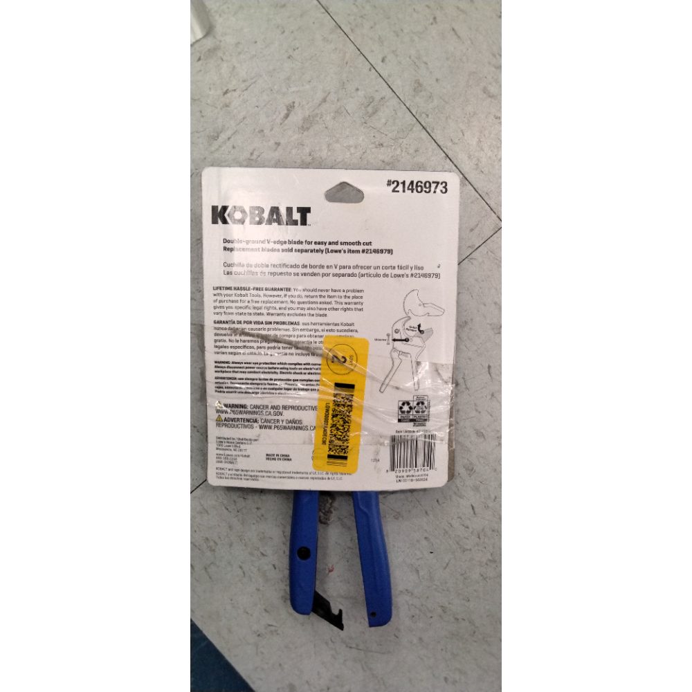 KOBALT Tools 1 1/4" PVC Cutter  2146973  NEW   #58704 * Quick Change Blade